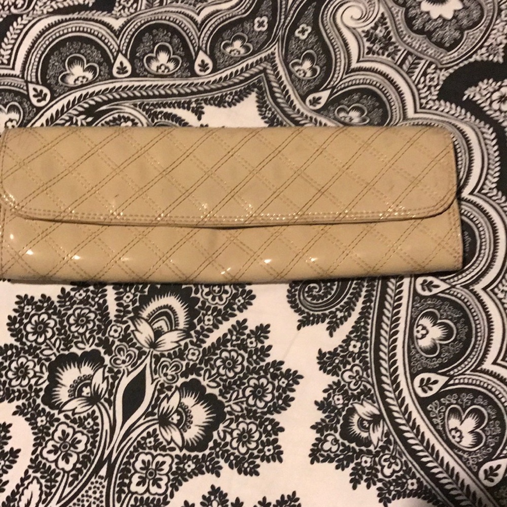 Gap faux patent leather women's clutch