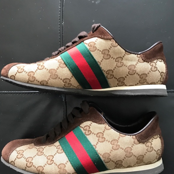 SOLD! AUTH Gucci GG Monogram Sneaker  SZ 38/8 - Picture 2 of 7