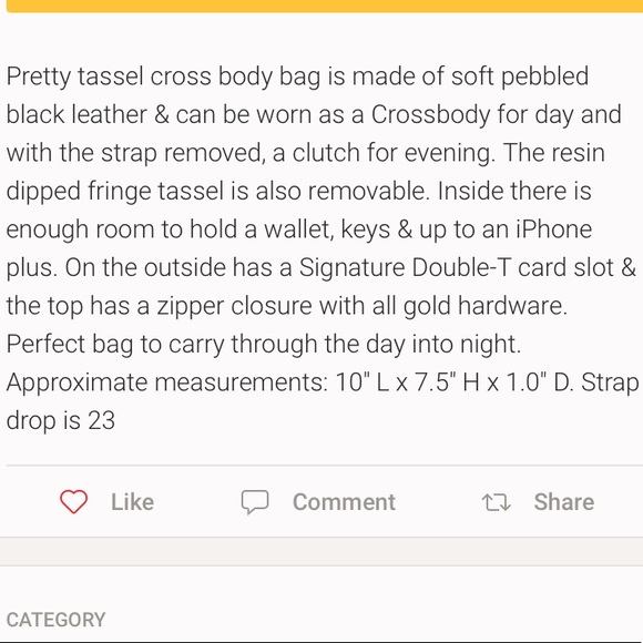 SALE🥳Tory Burch black leather tassel crossbody - Picture 5 of 8