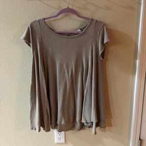 Tan free people short sleeved tunic