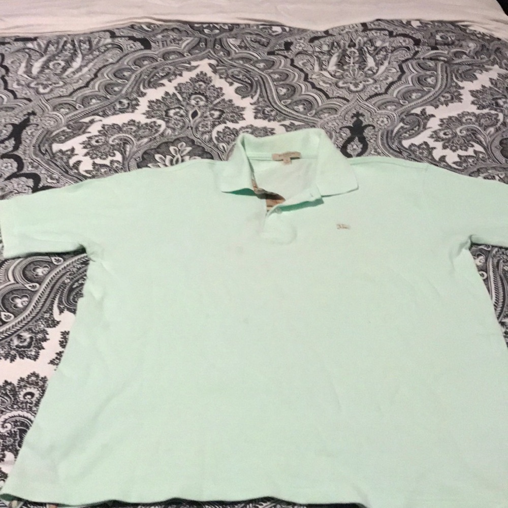 Genuine Burberry men's polo shirt mint green sz s