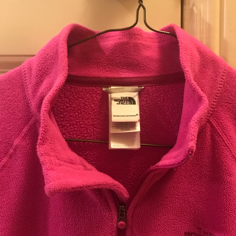 North Face pink fleece jacket