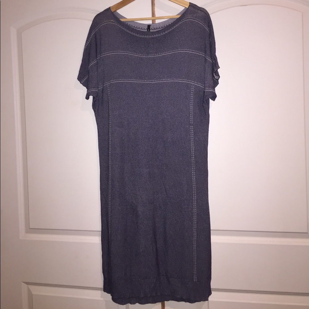 Designer Dark Blue Knit Tshirt Dress