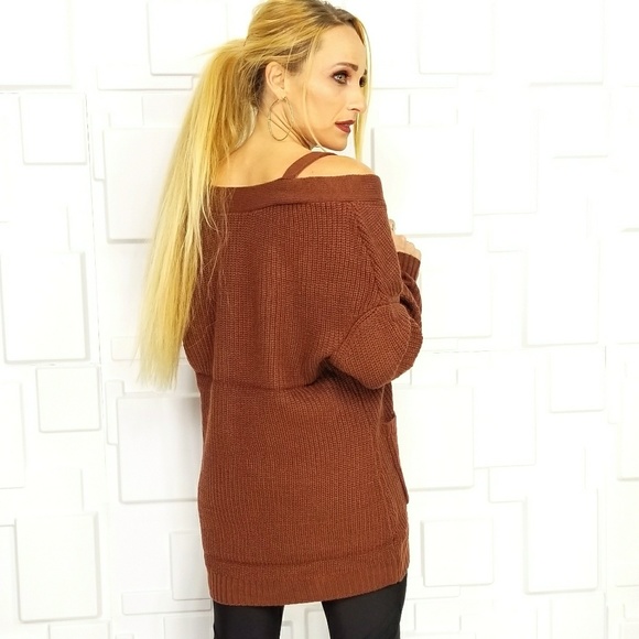 🔴LAST 1🔴 COLD SHOULDER BUTTON UP CARDIGAN - Picture 4 of 4