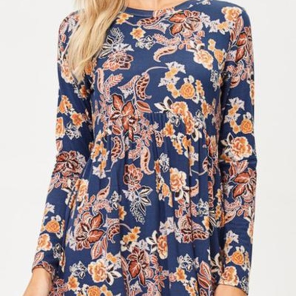 FLORAL PRINT PEPLUM TOP - Picture 1 of 2