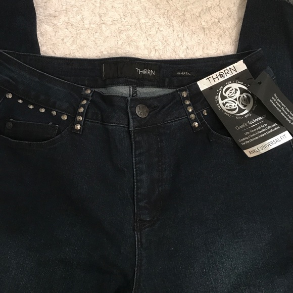 Black jeans with silver studs Clearance