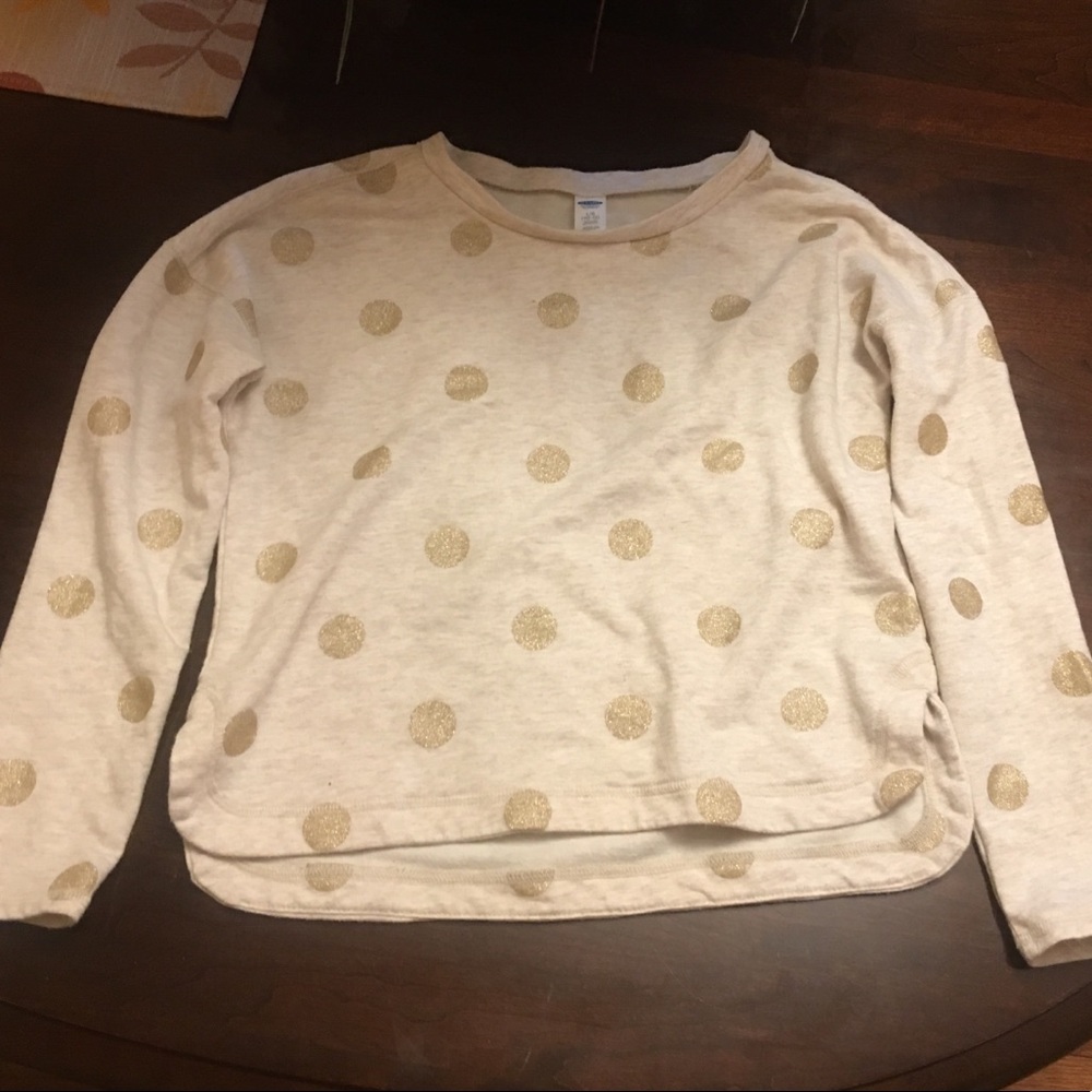 Girls Old Navy Gold Glitter Polka Dot Sweater