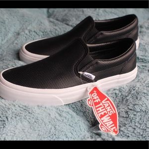 Leather slip-on vans