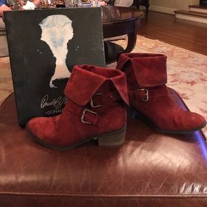 Donald Pliner red suede boots - 9.5M