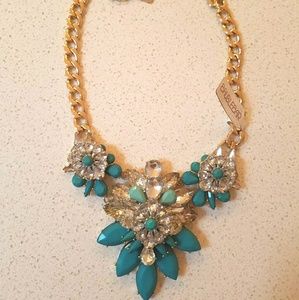 Baublebar statement necklace crystal & turquoise