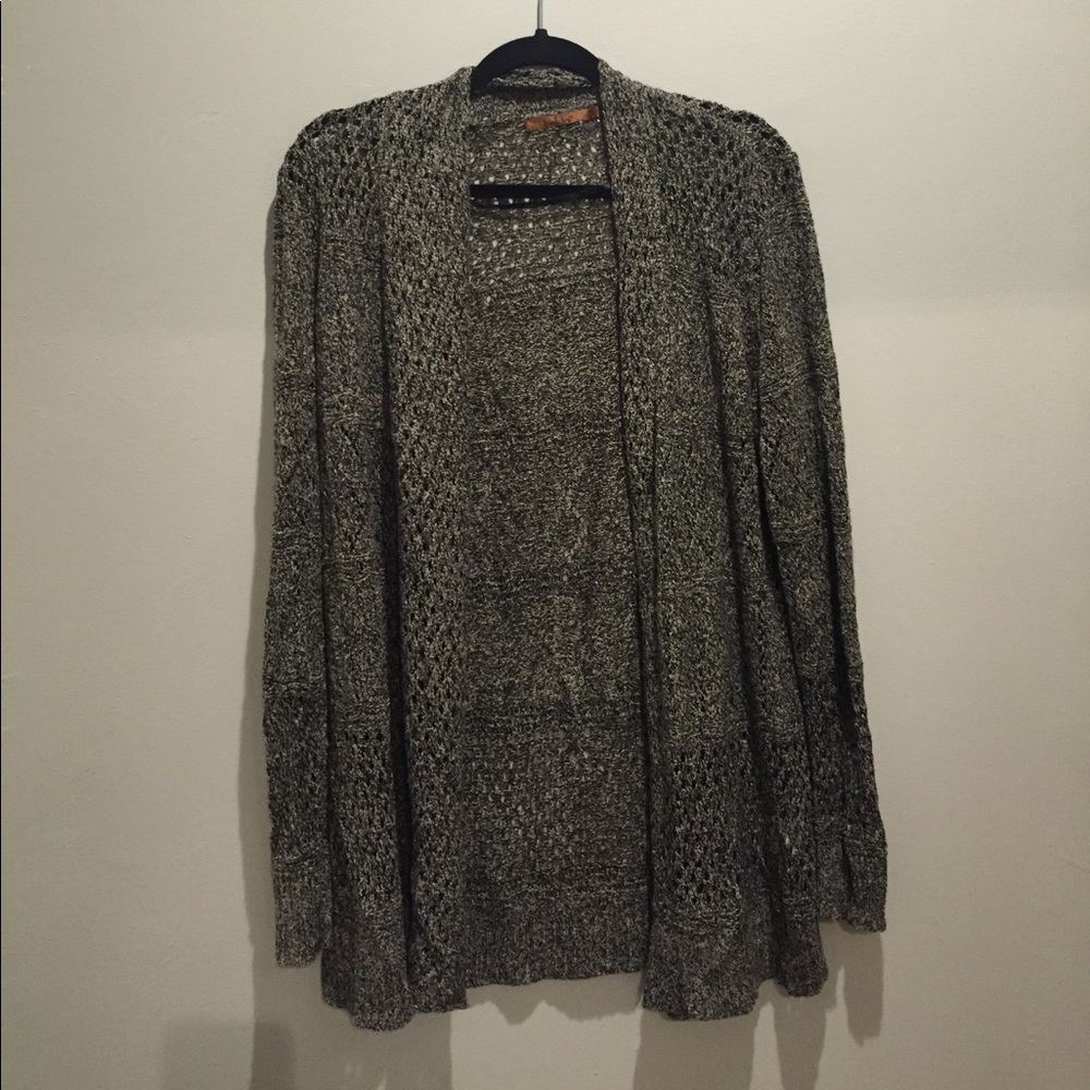 Belldini Oversized Black and Beige Cardigan