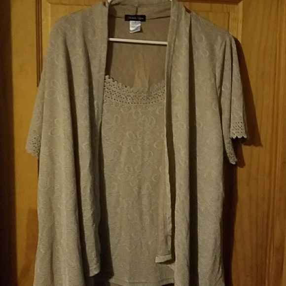 Women's plus size top with jacket made in with it - Picture 1 of 3