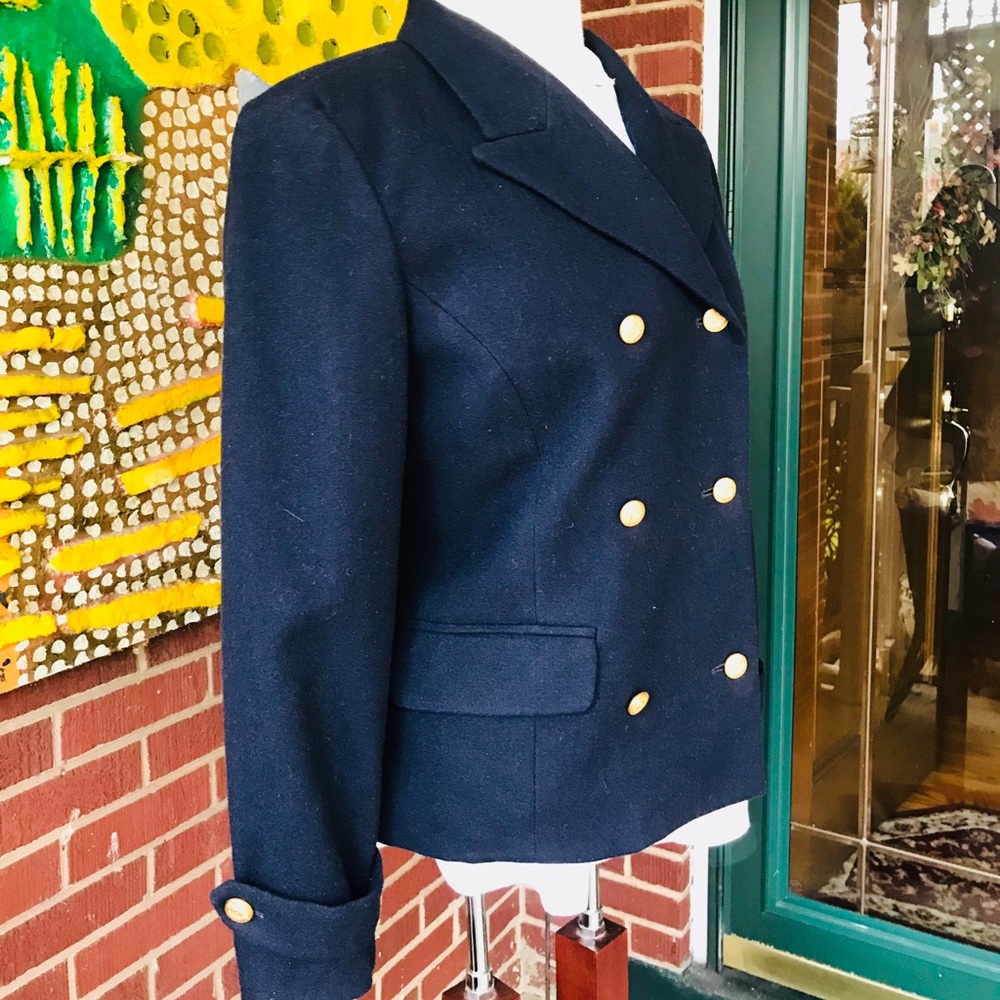 Liz Claiborne Black Light Weight Wool Pea Coat - Picture 5 of 8