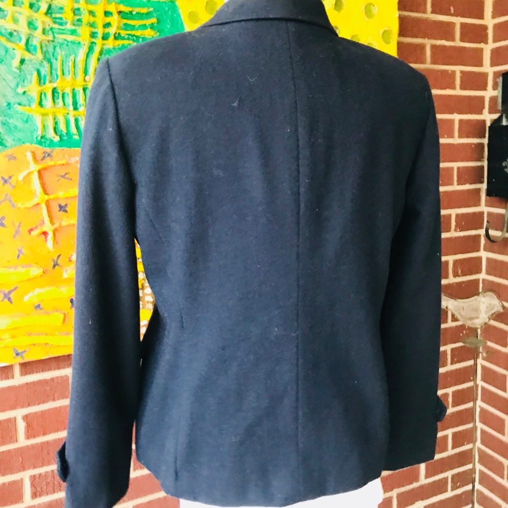 Liz Claiborne Black Light Weight Wool Pea Coat - Picture 7 of 8