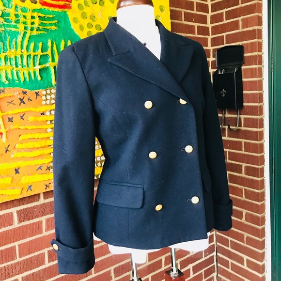 Liz Claiborne Black Light Weight Wool Pea Coat - Picture 4 of 8