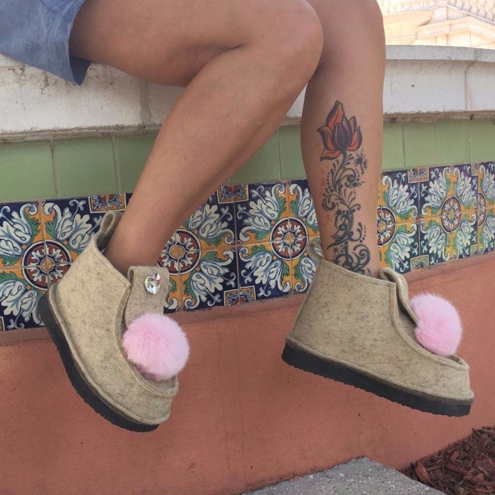 Winter / Fall Felt Shoer, hand made, size 39