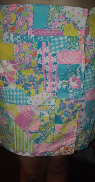 ⬇️58⬇️Lilly Pulitzer Multi Print Wrap Skirt - Picture 8 of 8
