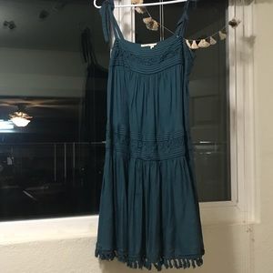 Anthropologie dark teal dress
