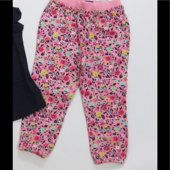 Baby Gap Pink Flower Jogger Pants Set - Picture 1 of 7