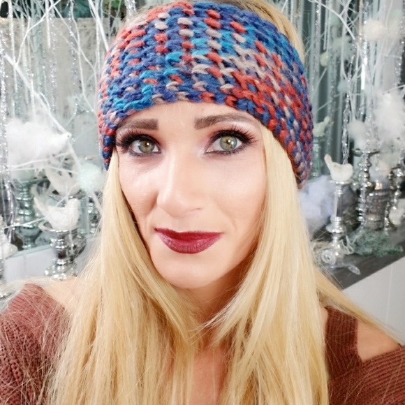 MULTI COLORED KNITTED HEADBAND - Picture 3 of 3