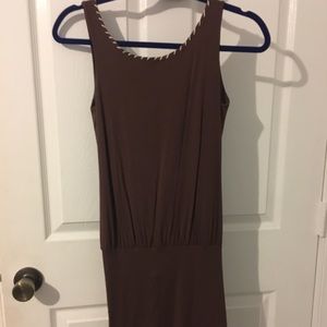 Brown open back dress