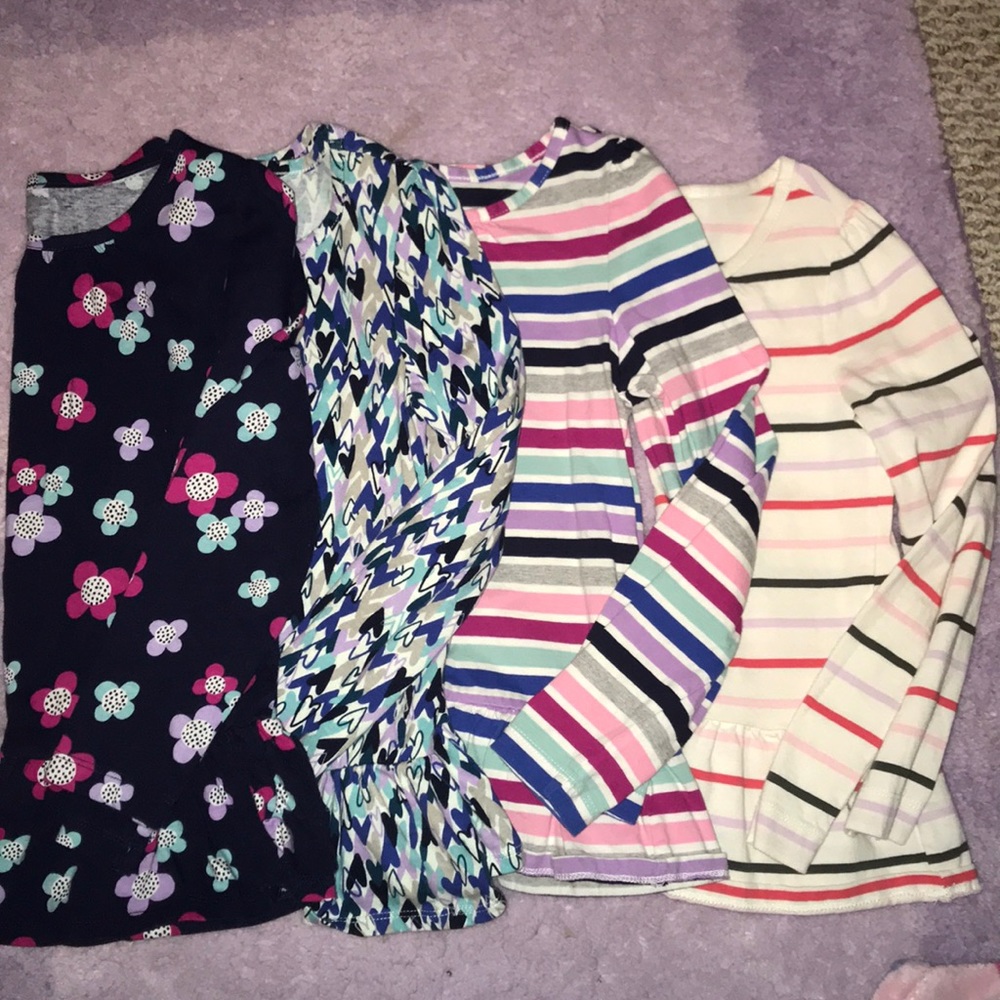 Lot of 4 Gymboree girls 7 long sleeved shirts