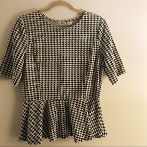 houndstooth print peplum top