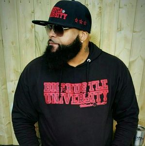 BHU--BRAND BLACK HOODY WITH RED & BLACK LOGO