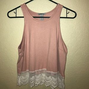 cute light pink, lacy tank top