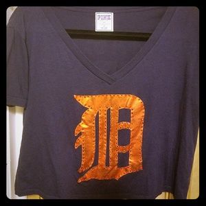 Pink Detroit crop top