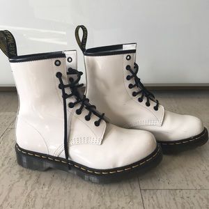 Dr. Martens White Patent Airwalkers