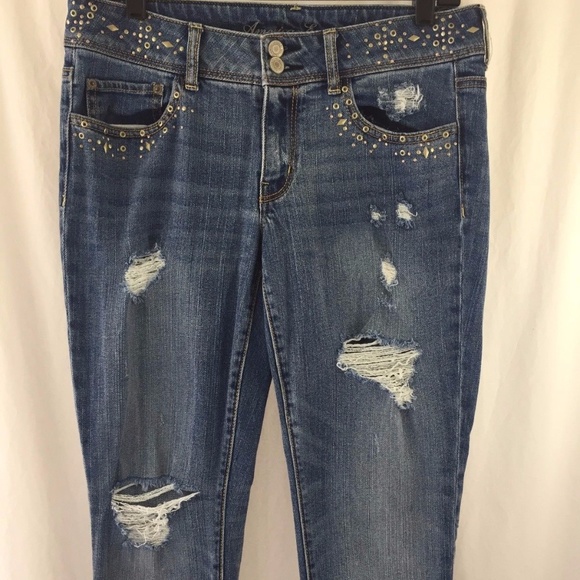 American Eagle Outfitters Denim - AMERICAN EAGLE 8 Skinny Jeans Distressed Destroyed