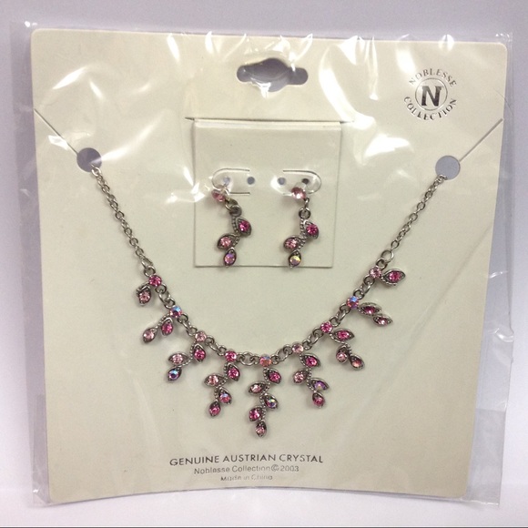 Genuine Austrian Crystal necklace&earrings set NWT - Picture 1 of 8