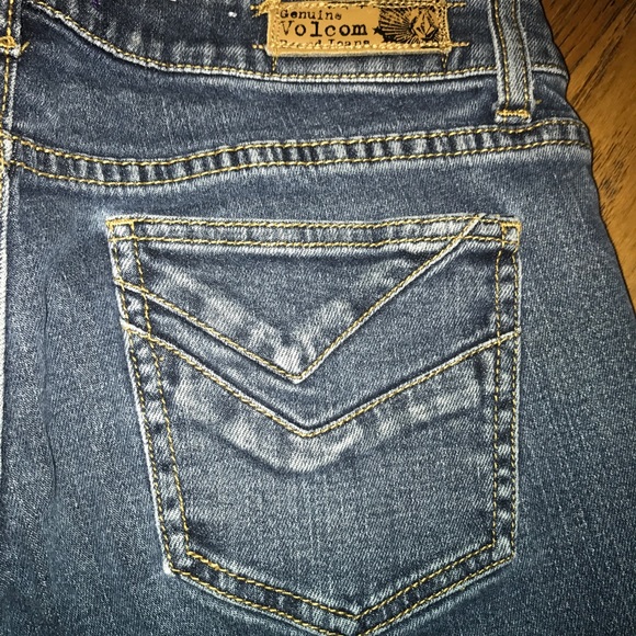 Volcom dark wash modern straight jeans size 7 - Picture 6 of 7