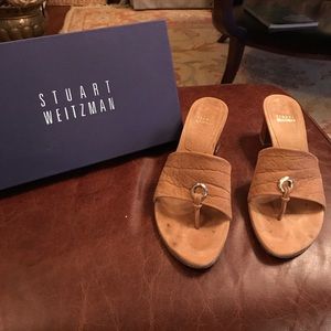 Stuart Weitzman - tan leather sandals - 8.5M