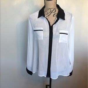 Sheer two tone blouse