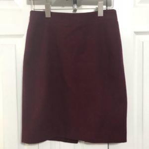 J Crew Burgundy Pencil Skirt