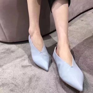 Celine Stitch Babouche Soft V-Neck Nappa NIB