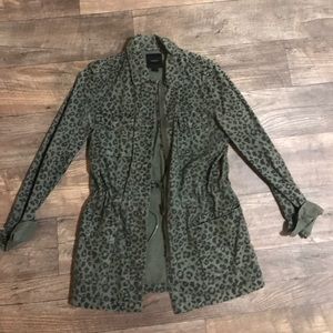 Green cheetah utility jacket