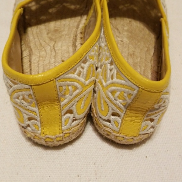 Yellow Tory Burch Espadrille Flats Sz 5 - Picture 4 of 4