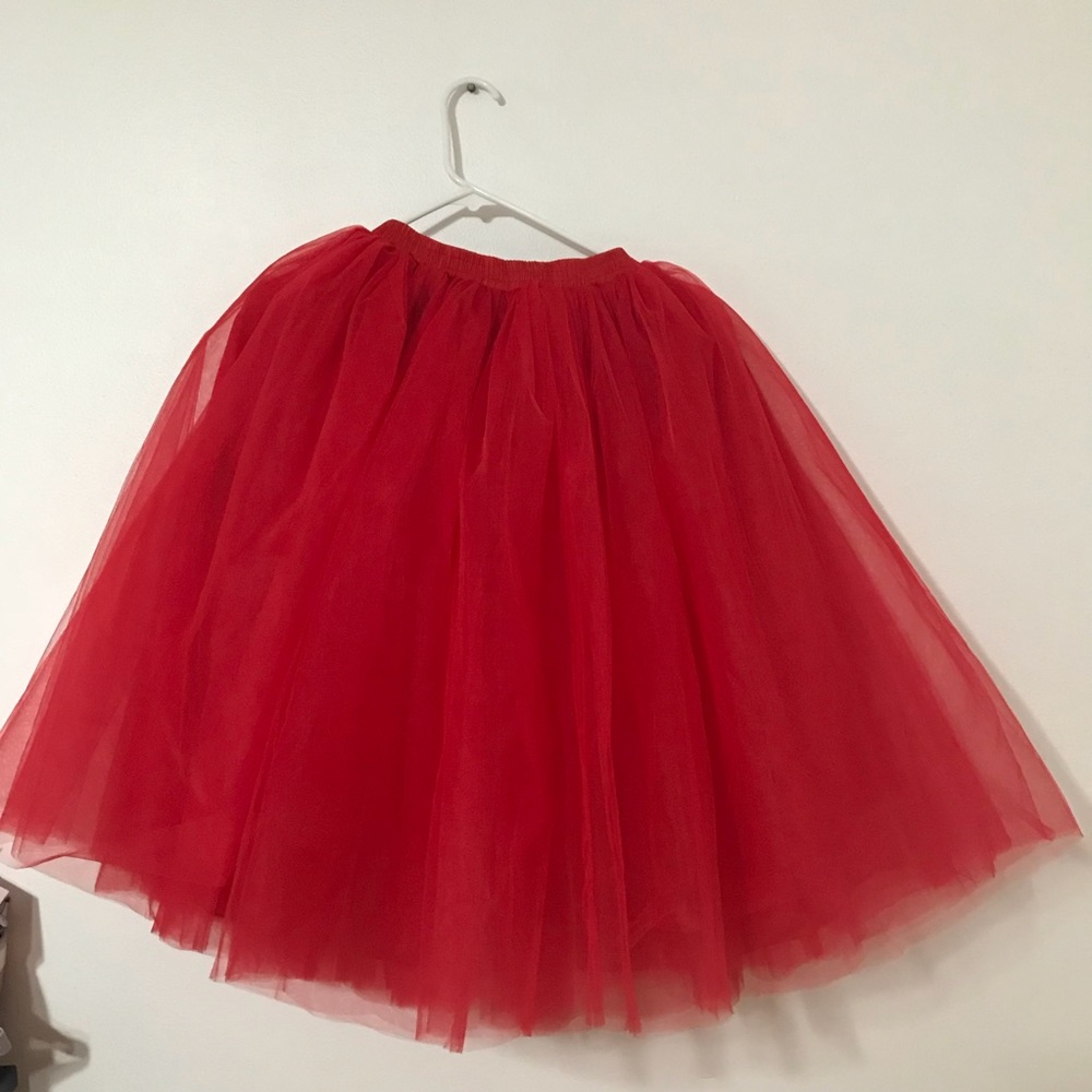 Red tulle skirt