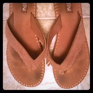 Suede Fringe Sandals