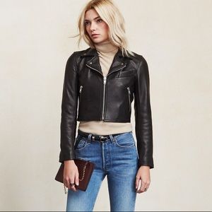 ✔️SOLD✔️Reformation Locke cropped leather jacket