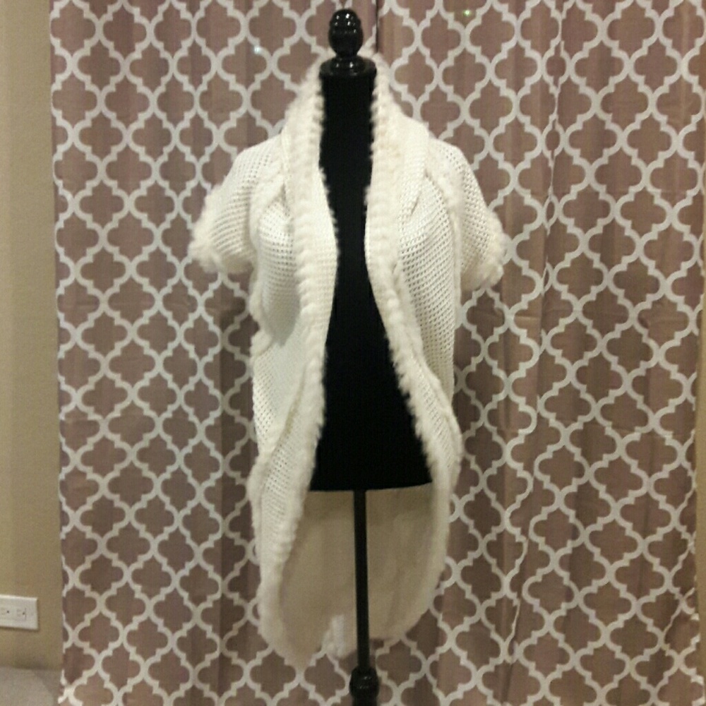 Gaby and Eden  fur open sweater