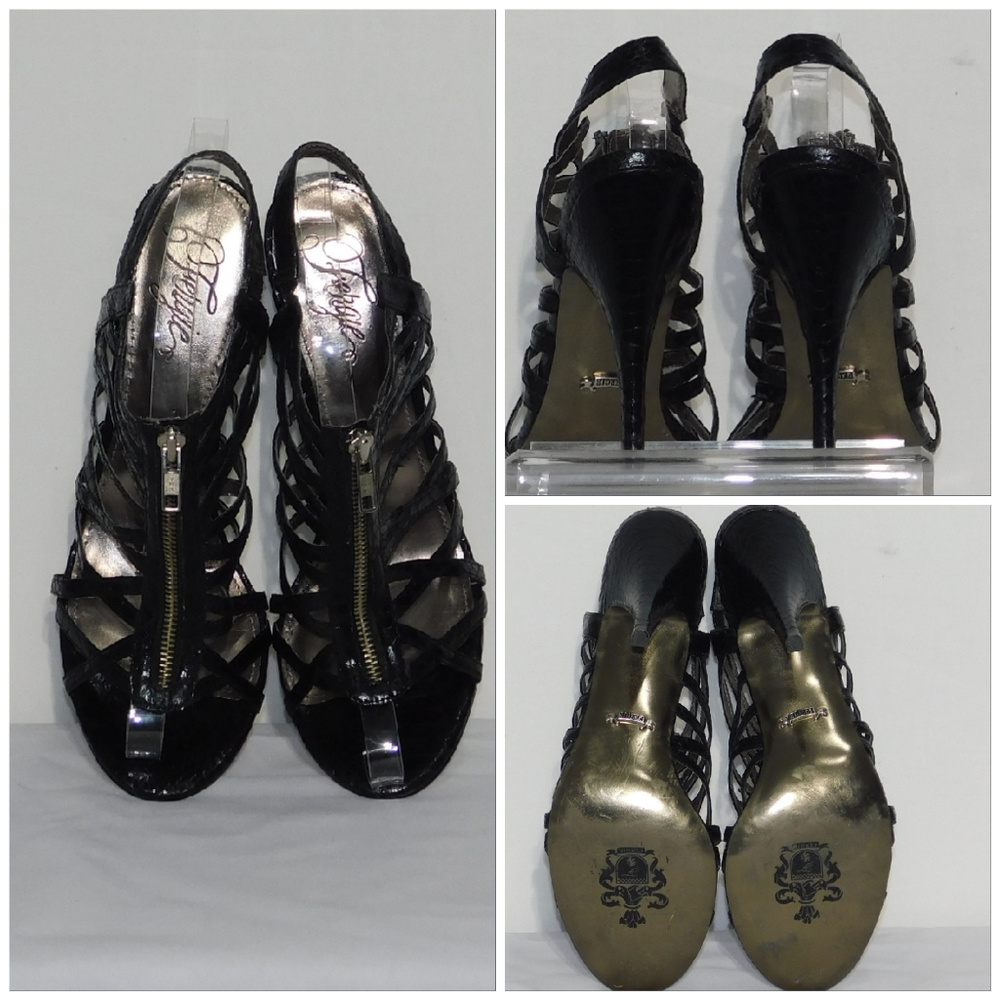FERGIE, Reptile Embossed Strappy Heels, size 8 - Picture 5 of 8