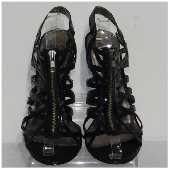 FERGIE, Reptile Embossed Strappy Heels, size 8 - Picture 3 of 8