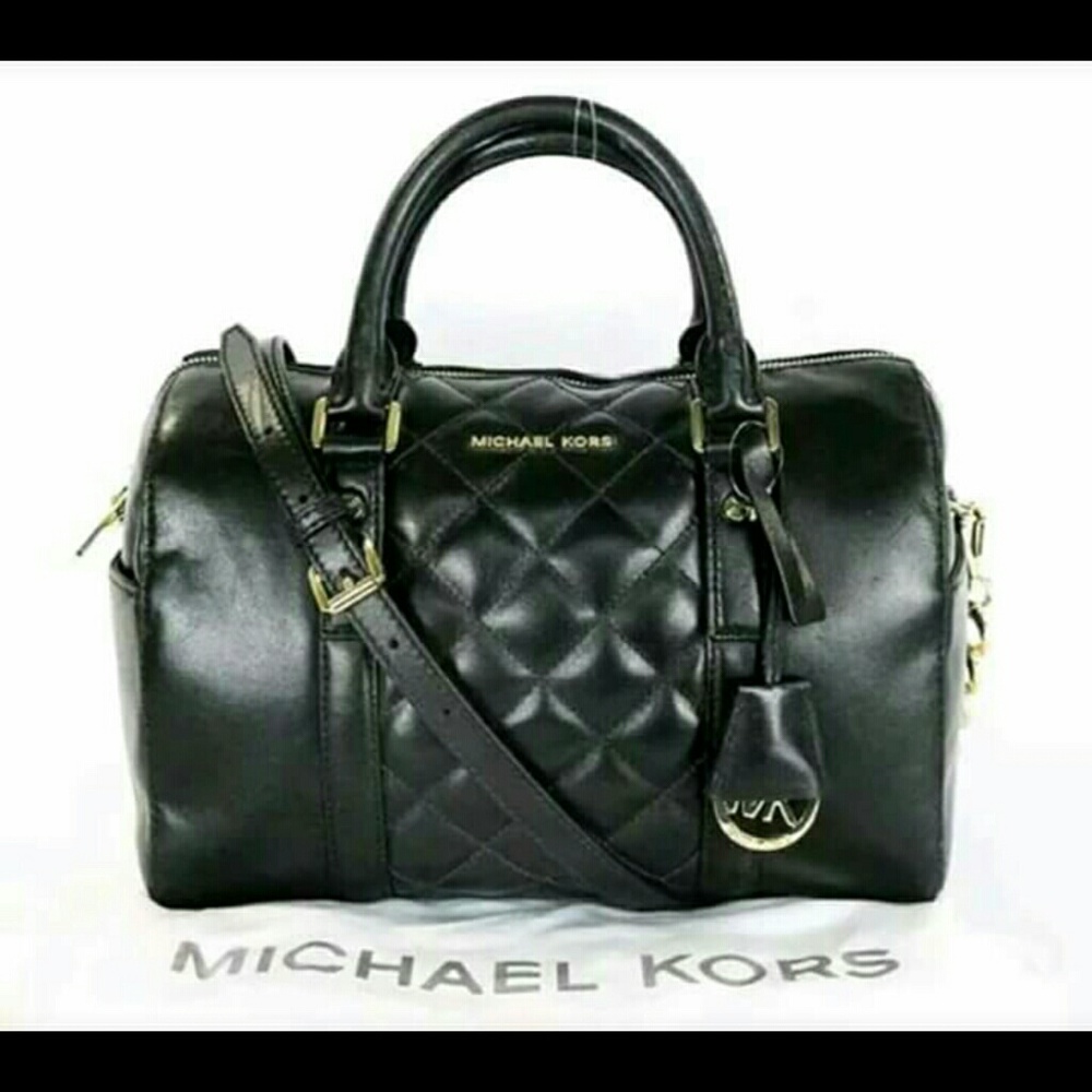 Michael Kors Grayson Black Quilted Leather Purse