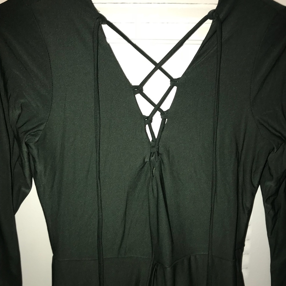 Olive green romper with long skirt