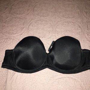 Cacique 42C Black Strapless Underwire Bra