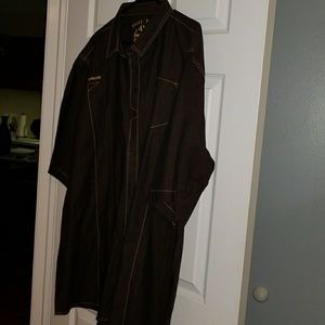 Men's Brown Pelle short sleeve shirt